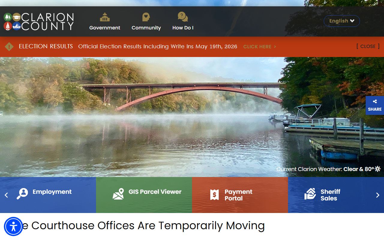 Clarion County court records courthouse relocation notice